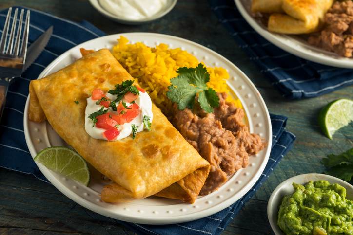 Deep Fried Beef Chimichanga Burrito